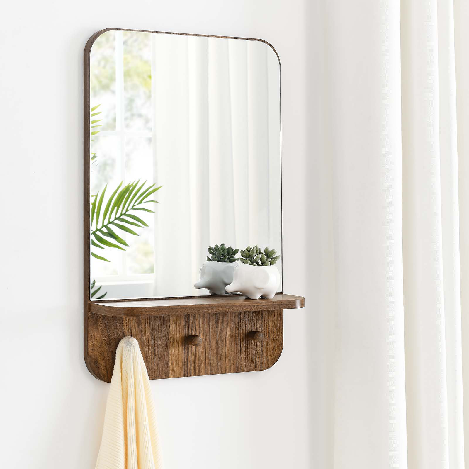 16" Accent Mirror, Walnut