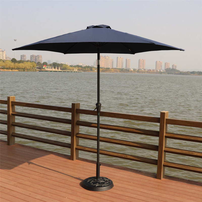 Parasol d'extérieur résistant à la rouille avec fonctions polyvalentes et durabilité, Bleu marine