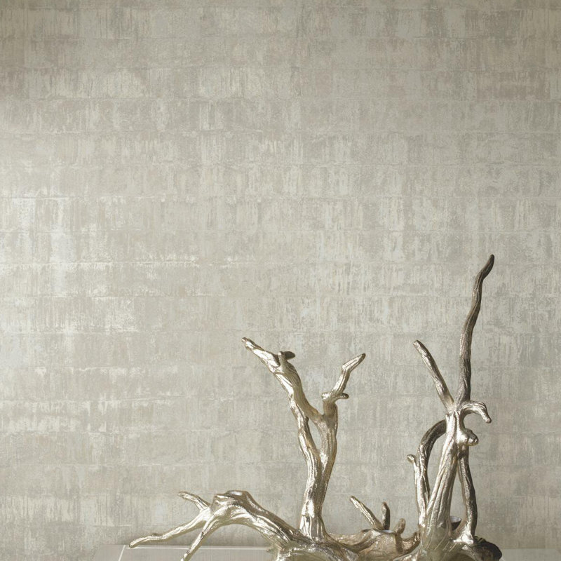 Liquid Metal 27'27" Smooth Wallpaper Roll, Pearl