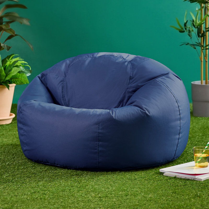 Kingston Water-Resistant Classic Bean Bag, Navy Blue, 50cm H x 85cm W x 85cm D