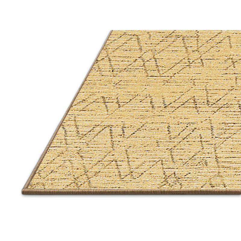 Tapis beige marocain en laine / polyester tissé à la machine, Rectangle 2 pi x 3 pi