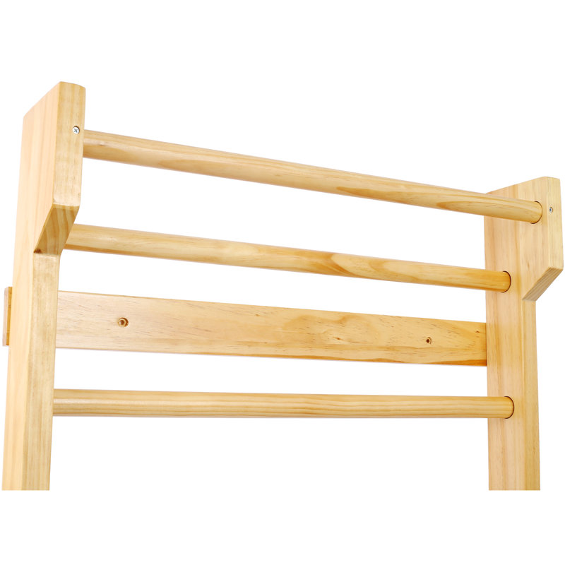 Barre murale en bois avec échelle suédoise - Gymnastique multifonctionnelle et station de remise en forme à domicile