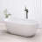 59" L x 29.5" W Freestanding Solid Surface Soaking Bathtub With Drain Pipe-127308577