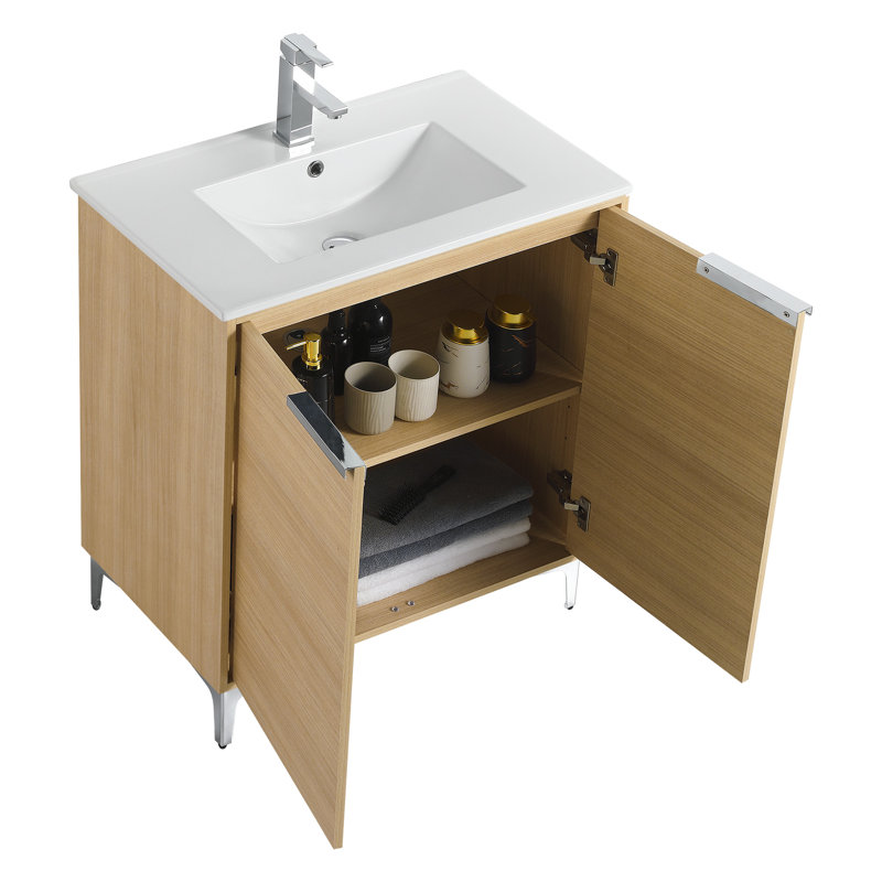 Ensemble de meuble-lavabo simple 30 po Deeone, Chrome poli