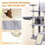 Tour pour chat grise avec grattoir, et - Stable Fun For multiple Cats 84 po, tour d'arbre à chat, grande, grattoir, plateforme-1778088786