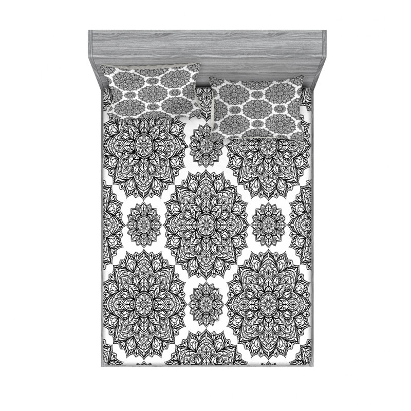 Ensemble de draps Symmetrique, Ensemble de draps pour lit double avec un drap-hou