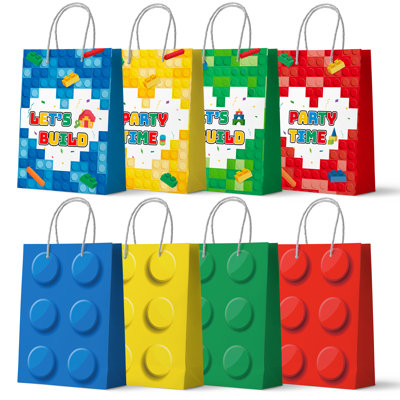 Lego Party Gift Bags for Kids, 24 Pcs Lego Favor Goody Bags for Birthday Party Decorations Set