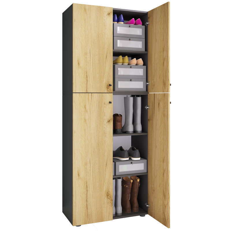 10 Pair Shoe Storage Cabinet, Anthracite