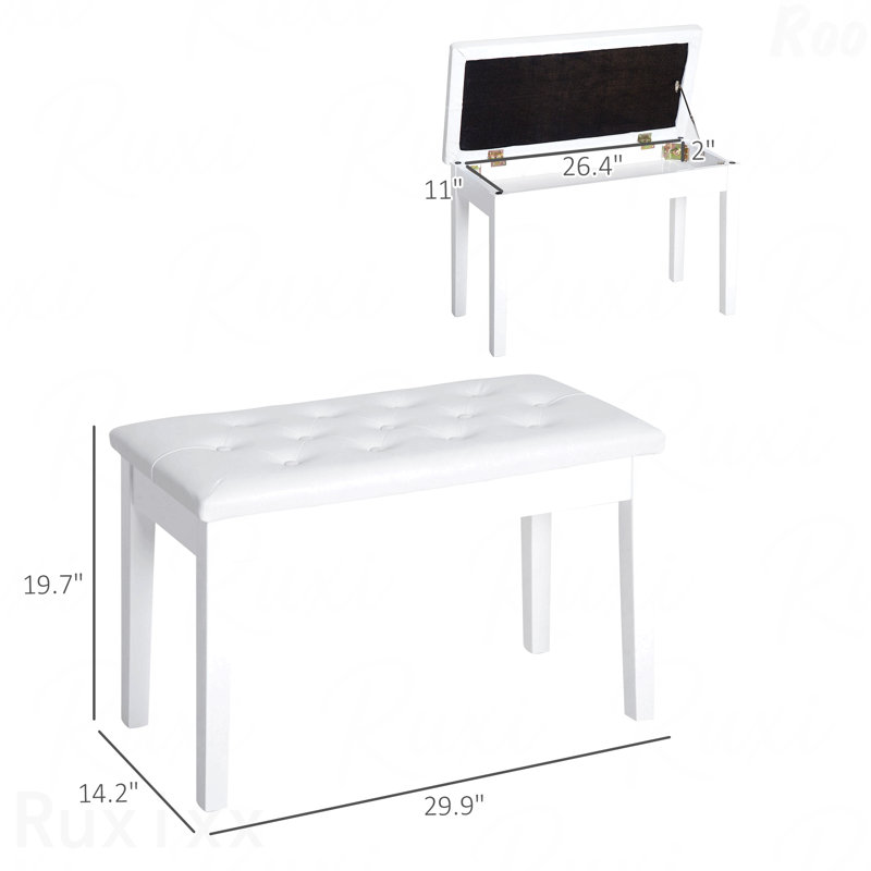 Banc de piano, fauteuil de duo pour salon douillet, Blanc