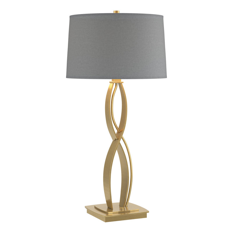 Almost Infinity Table Lamp, Modern Brass, Natural Anna