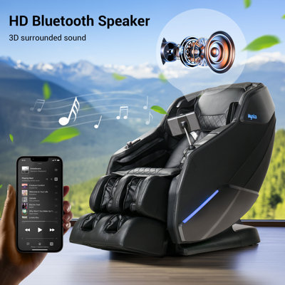  3D Massage Chair Full Body with Heat,Full Assembly, Zero Gravity SL-Track with Thai Stretching, 12 Modes,12 Massage Techniques, Calf & Foot Massage, Wireless Charging, White Noise