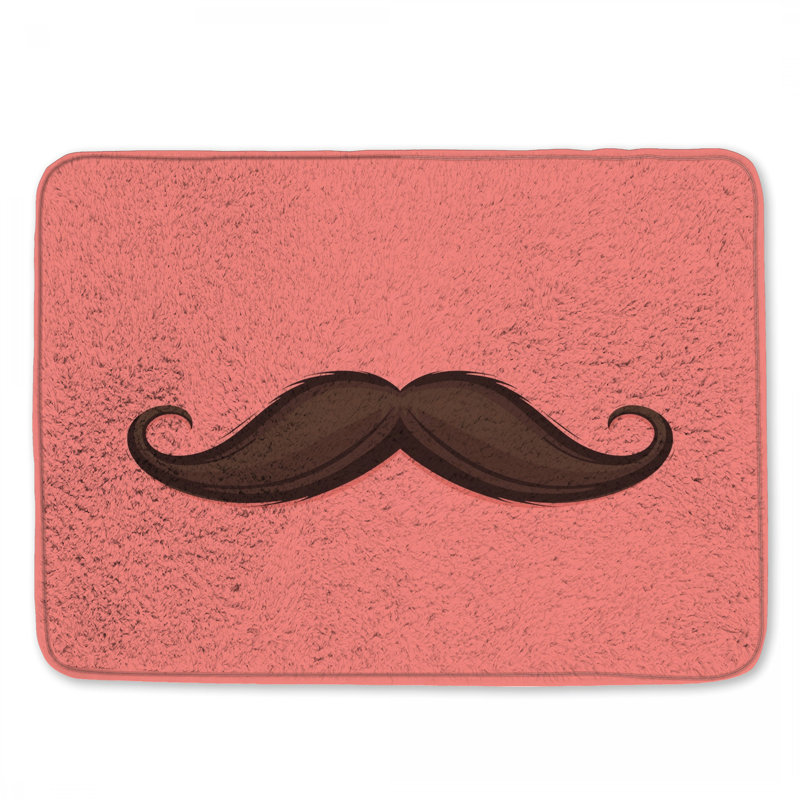 Tapis de bain brun avec moustache enroulée, L 24 po x L 17 po