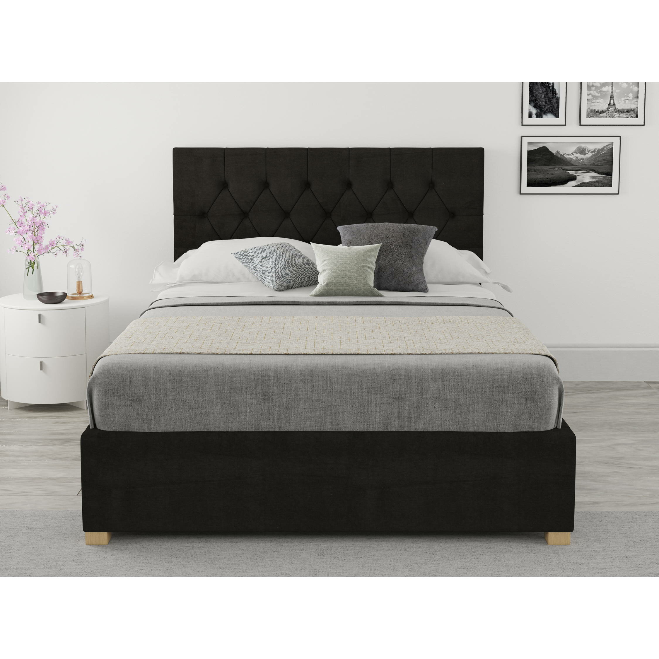 Samaira upholstered store ottoman bed