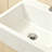 Ceramic Rectangle Wall Mount Bathroom Sink With Single Faucet Hole