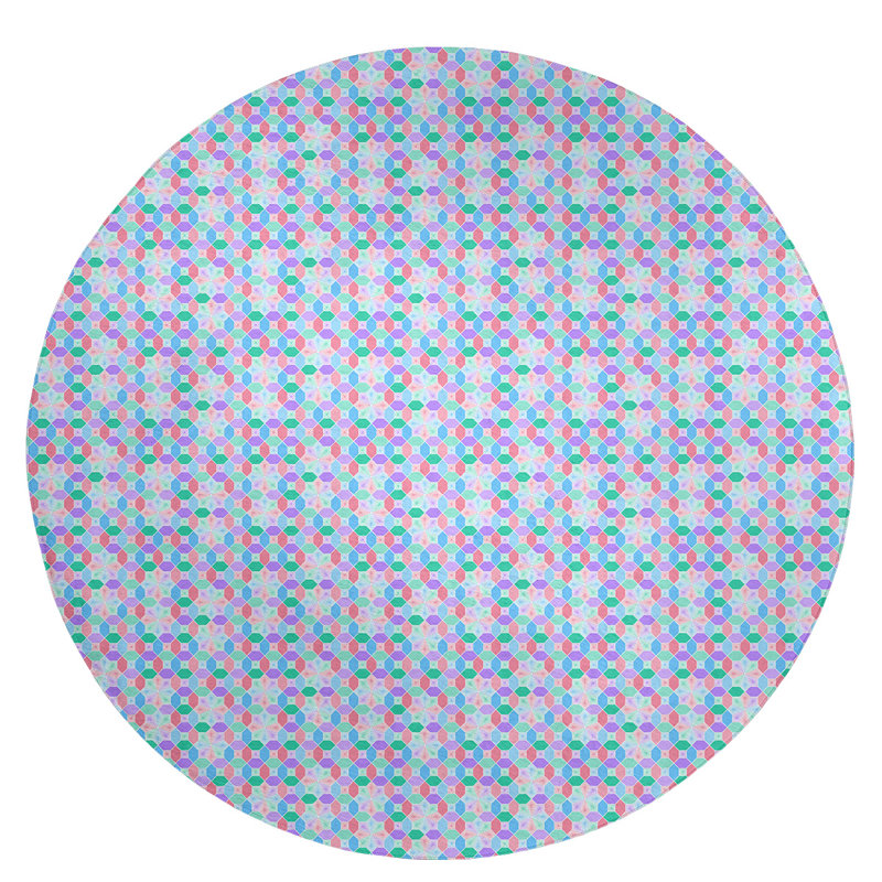 Chenille Geometric Indoor Rug, Round 5'