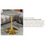 Table basse ronde à effet marbre 27,6 po avec plateau texturé gris clair et base dorée-830419822