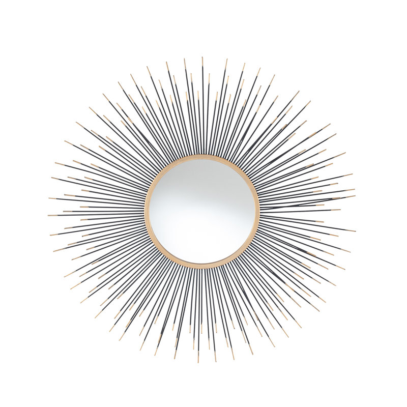 Valeer Metal Flat Wall Mirror, Black