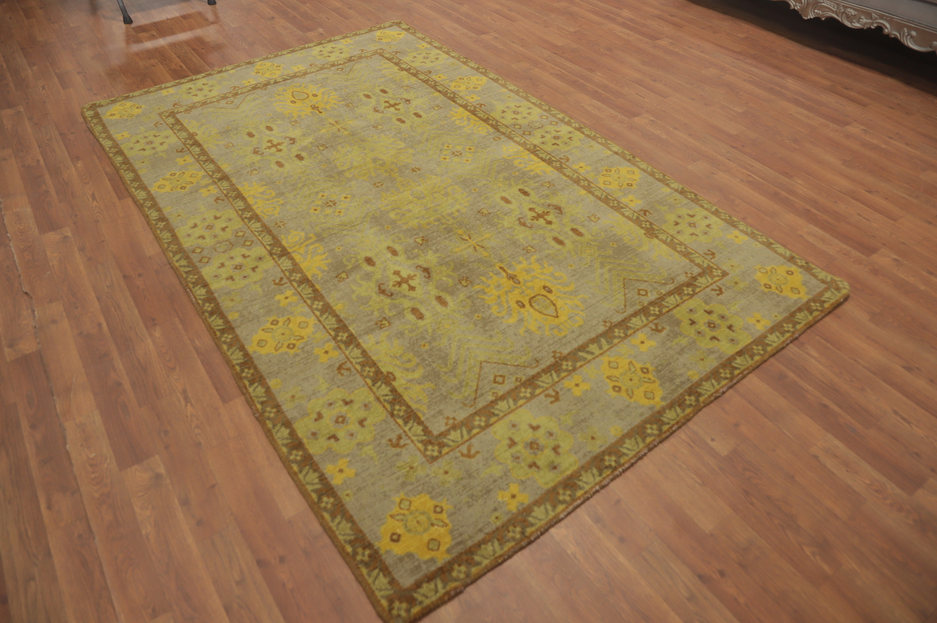 Bungalow Rose Handmade Transitional Oushak Indian Area Rug 5x8 | Wayfair