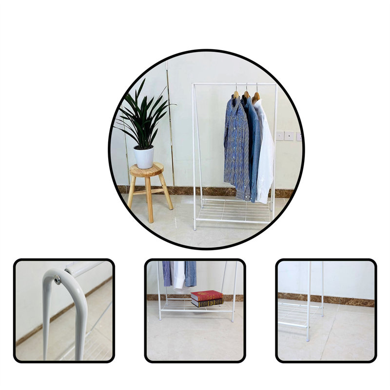 Latela Iron Freestanding Coat Rack, White