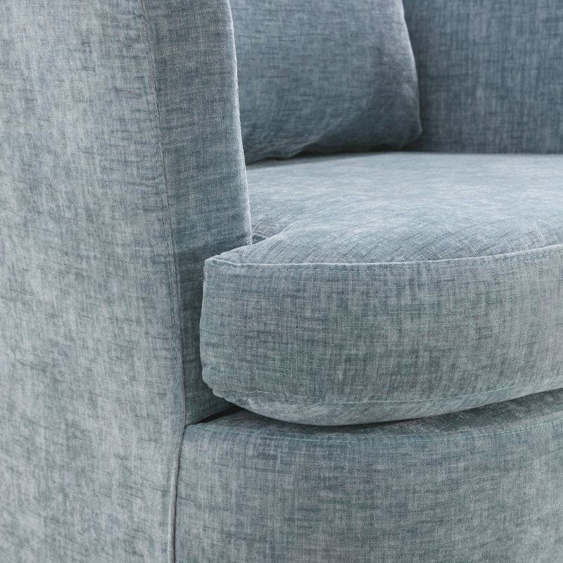 Fauteuil demi-tonneau pivotant rembourré Blendia (ensemble de 2), Bleu