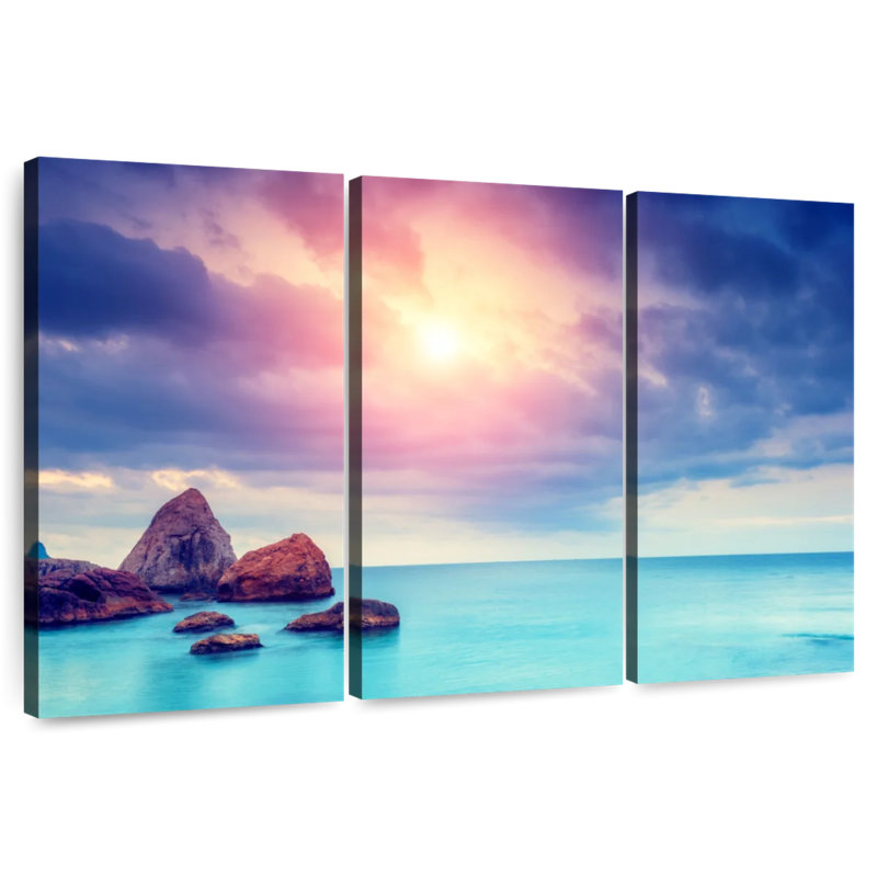 Péninsule de Crimée au coucher du soleil, H 36 po x l 57 po