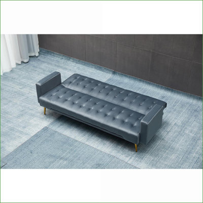 Sofa Bed Modern Convertible for Small Spaces, Dark Gray | Dark Gray | Solid Wood+MDF