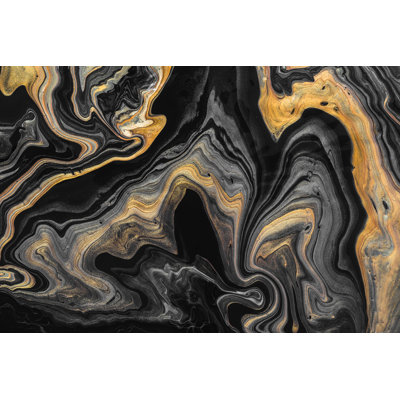 Black Marble - Wrapped Canvas Painting
