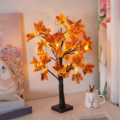 Tree Lights Led Maple Leaf Thanksgiving Scene Decoration Glowing Tree Halloween Indoor Event Party Home Decoration Lights