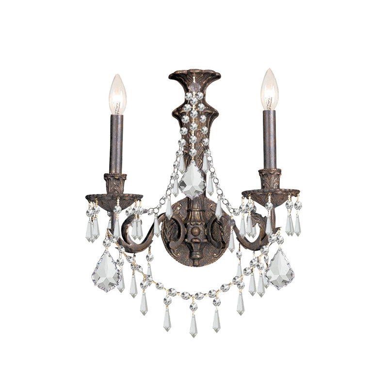 Luminaire mural bougie en bronze anglais à 2 lumières Markenfield