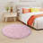 Pink Round Shag Rug Non-slip Long-Pile Round Rug 3 ft Silk-Blend Rug Round Shag Rug Perfect for Teen Rooms Suitable for Bedrooms Suitable for Living Rooms Antibacterial Durable Material-555472342-555472341