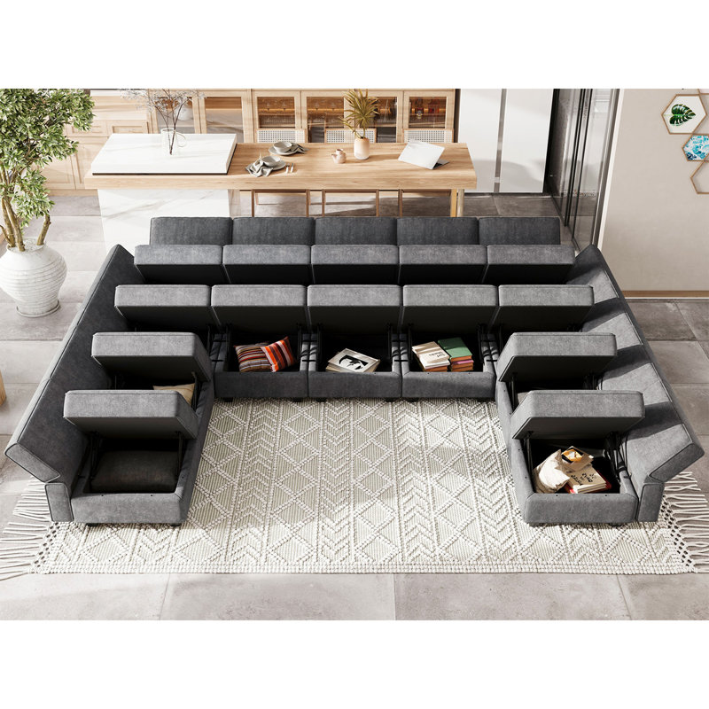Neemi Modular Sleeper Sectional Sofa Couch Oversized U Shaped Sofa With Storage Convertible Sofa Set With Ottoman Sectional Sofa