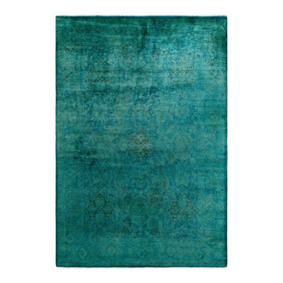 Overyed One-of-a-Kind Rectangle 6'1" X 8'10" New Age Wool Area Rug Blue/Green