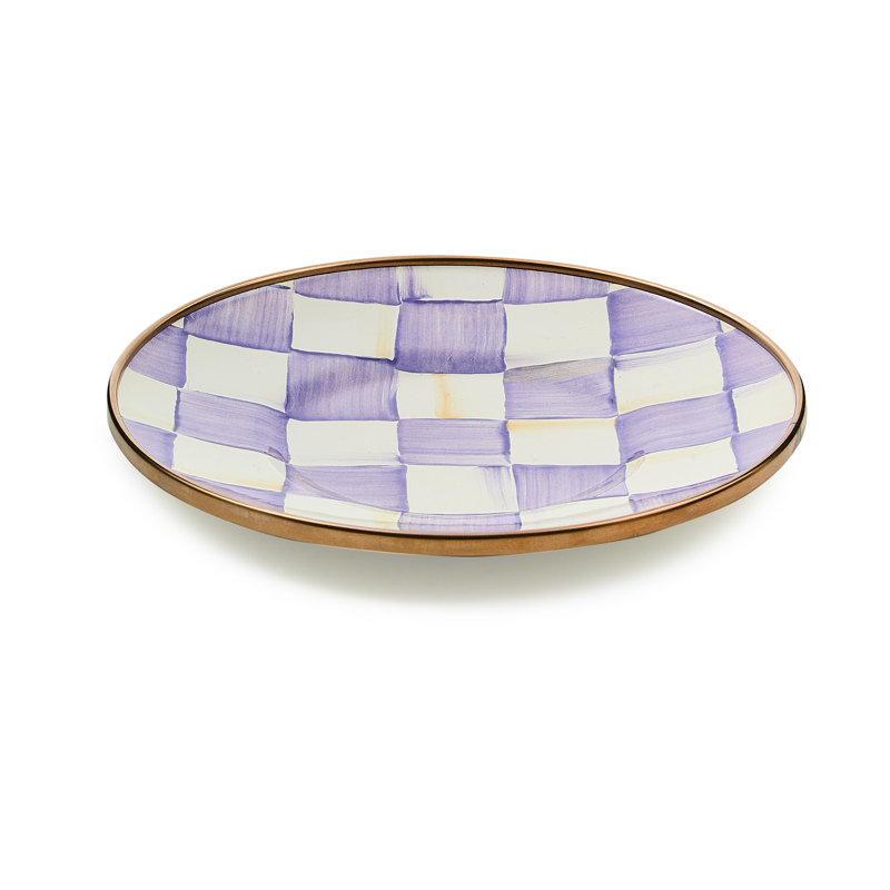 Soucoupe violette à carreaux