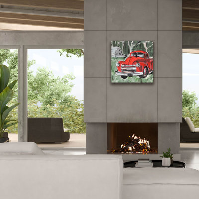 «Epic Graffiti» «Big Red Truck 4» par Annie Warren, art mural sur toile, 26 po x 26 po