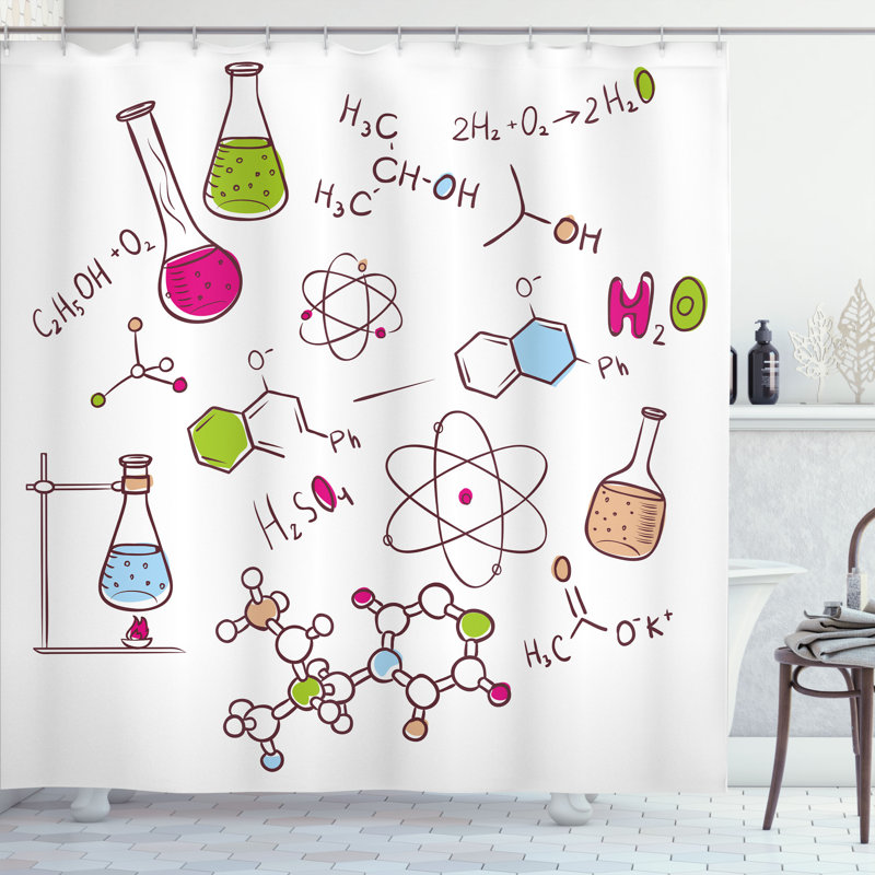 Shower Curtain with Hooks Included, 75"H x 69"W