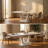 63 To 78.7 Inch Grey White Extendable Dining Table With U Shaped Legs Modern Industrial Mdf Kitchen Table For Home Or Office