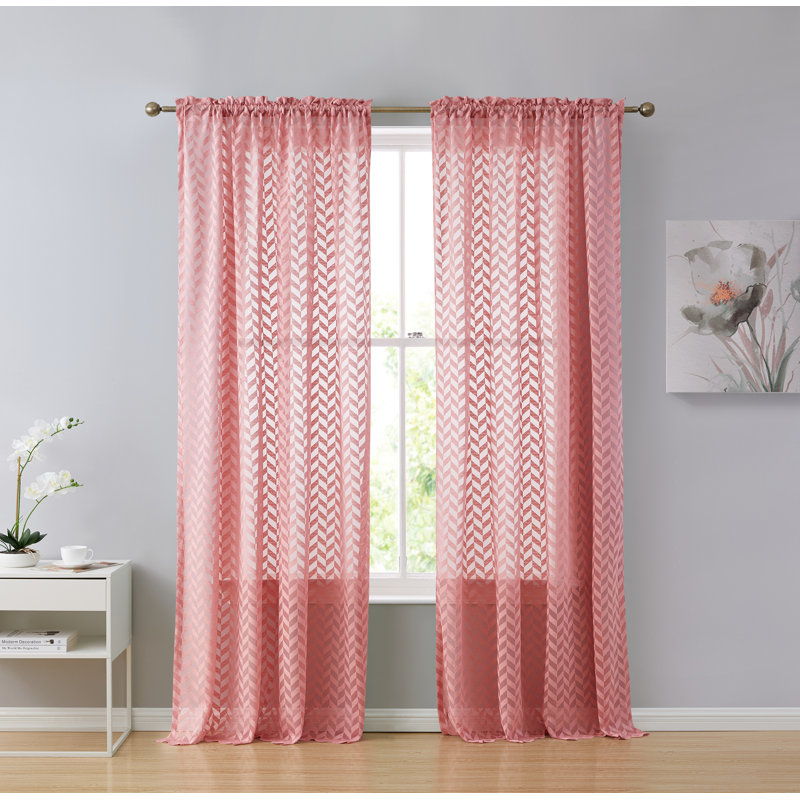 Semi Sheer Liner Pair, Blush Pink, 54" W X 72" L