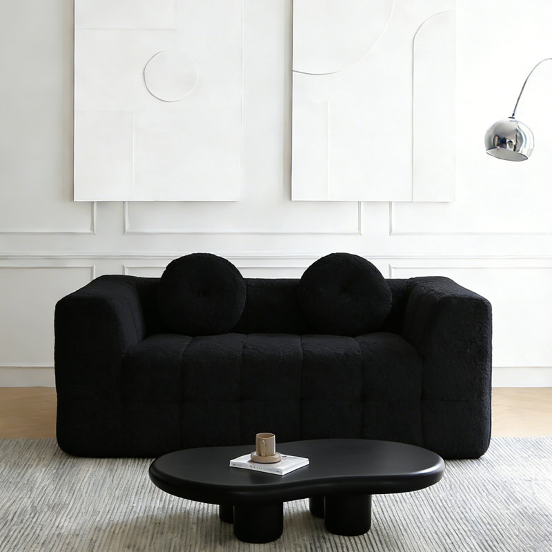66.5"Upholstered Sofa, Black