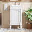 Armoire de salle de bain de style français 18 po avec rangement, solution pour petit espace avec lavabo en céramique, tablette réglable, charnières à fermeture en douceur