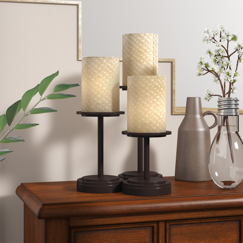 Lampe de table Donatello, Bronze foncé, Tissage