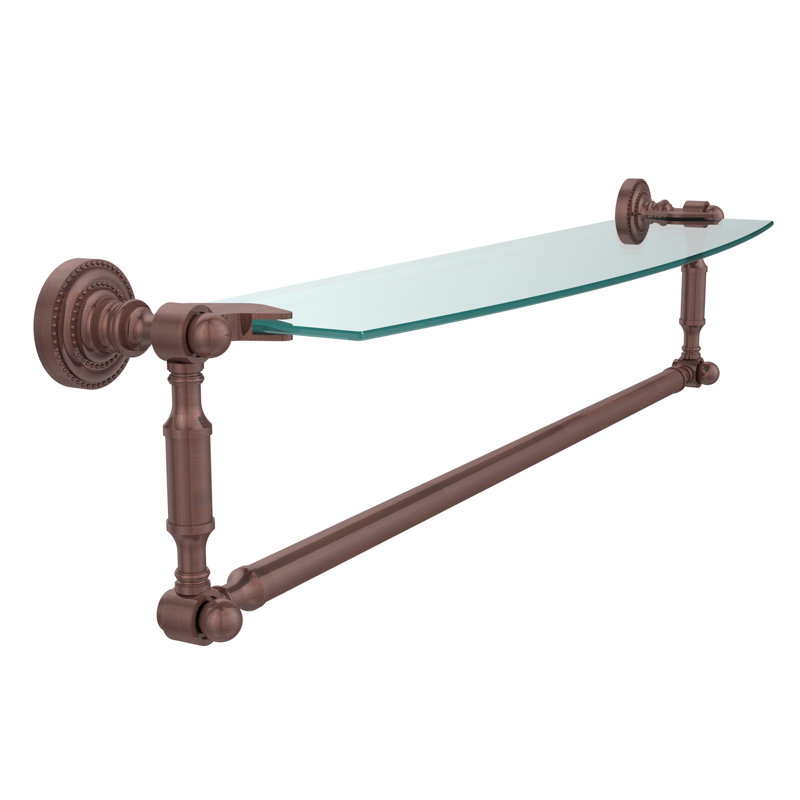 Tablette support avec porte-serviettes Marchmont, H 5 po x l 28 po x P 6,1 po, Cuivre antique