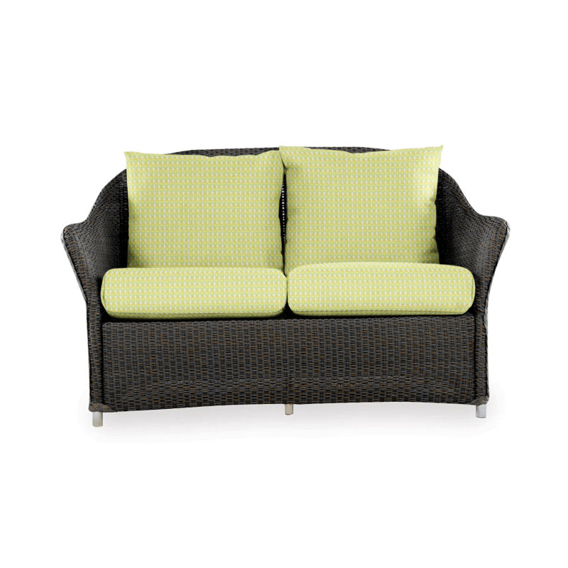 Weekend Retreat Outdoor 2 - Seat Loveseat, Canvas Black Sunbrella® Canvas, Mink