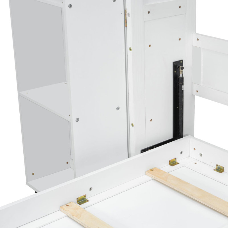 Lit escamotable mural avec porte de rangement Murphy, Blanc