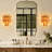 Fenella 3-Light Dimmable Iron Amber Glass Flush Mounted Sconce-2013820025