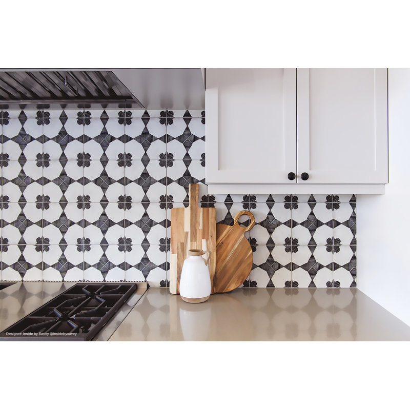 Enchante Decorative 8" x 8" Porcelain Field Tile in Moderno