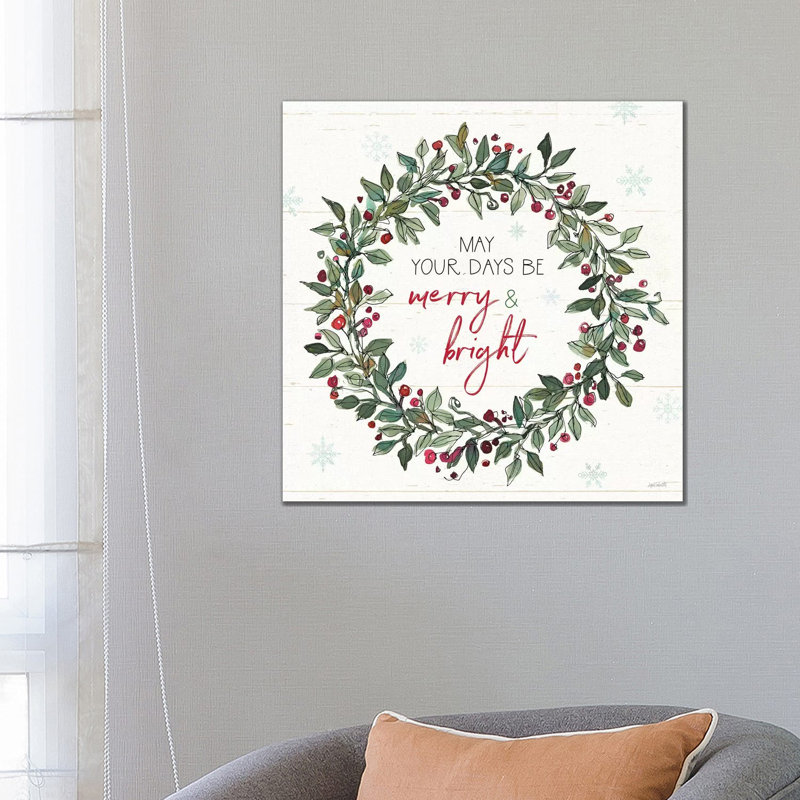 Holiday on the Farm IX Merry and Bright 1 Piece Wrapped Canvas Wall Art, 66.04cm H x 66.04cm W x 1.905cm D