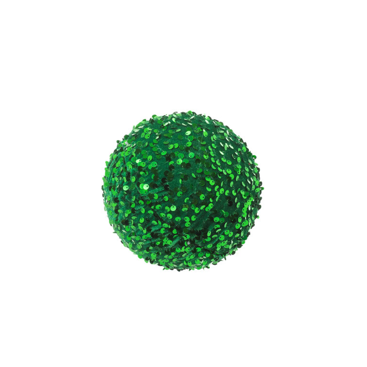 The Holiday Aisle® Red Fabric Sequin Ball Bauble 