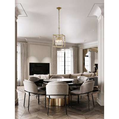 Luminaire suspendu carré simple à 4 lumières Briscoe