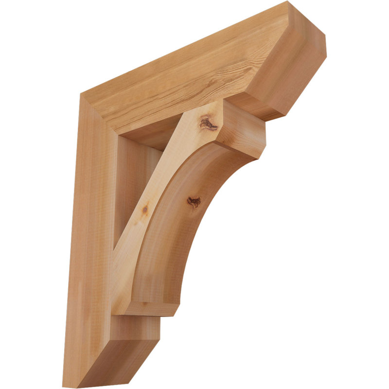 Support en bois / corbeau, H 28 po x l 5,5 po x P 24 po, Cèdre rouge de l'Ouest (lisse)