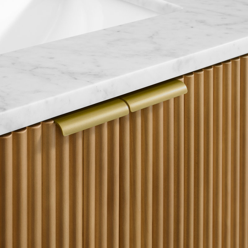 Kensington Double Bathroom Vanity Reeded Birch, 78"